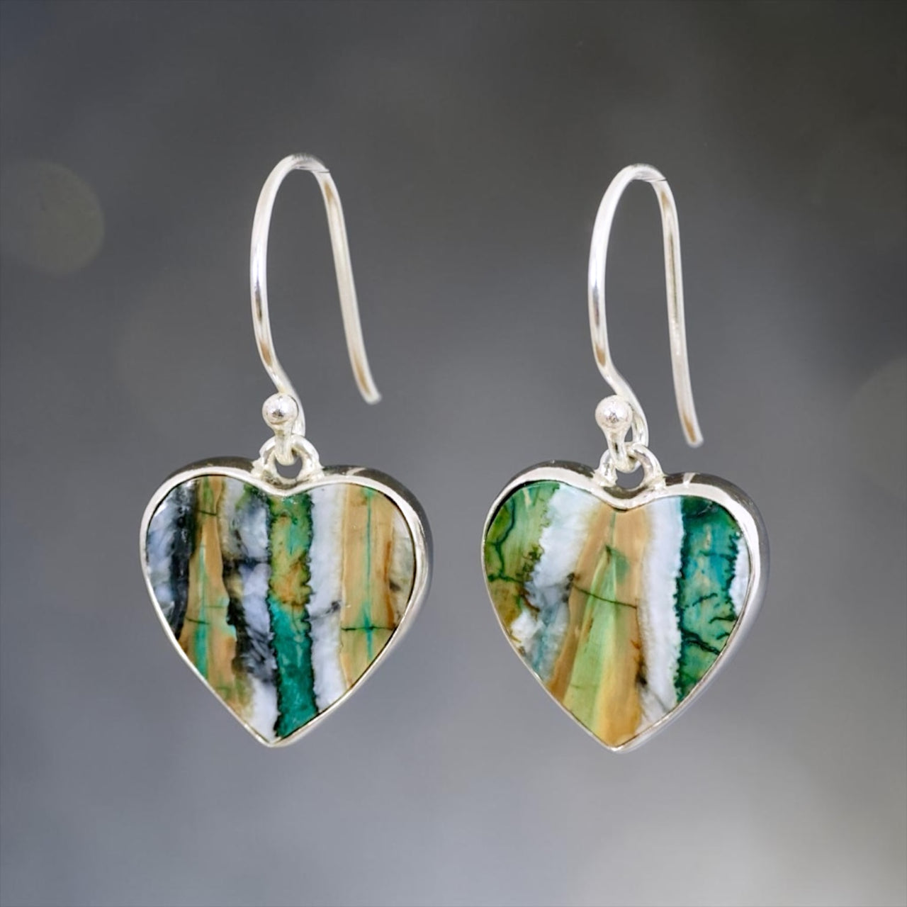 Mammoth Tooth Heart Earrings