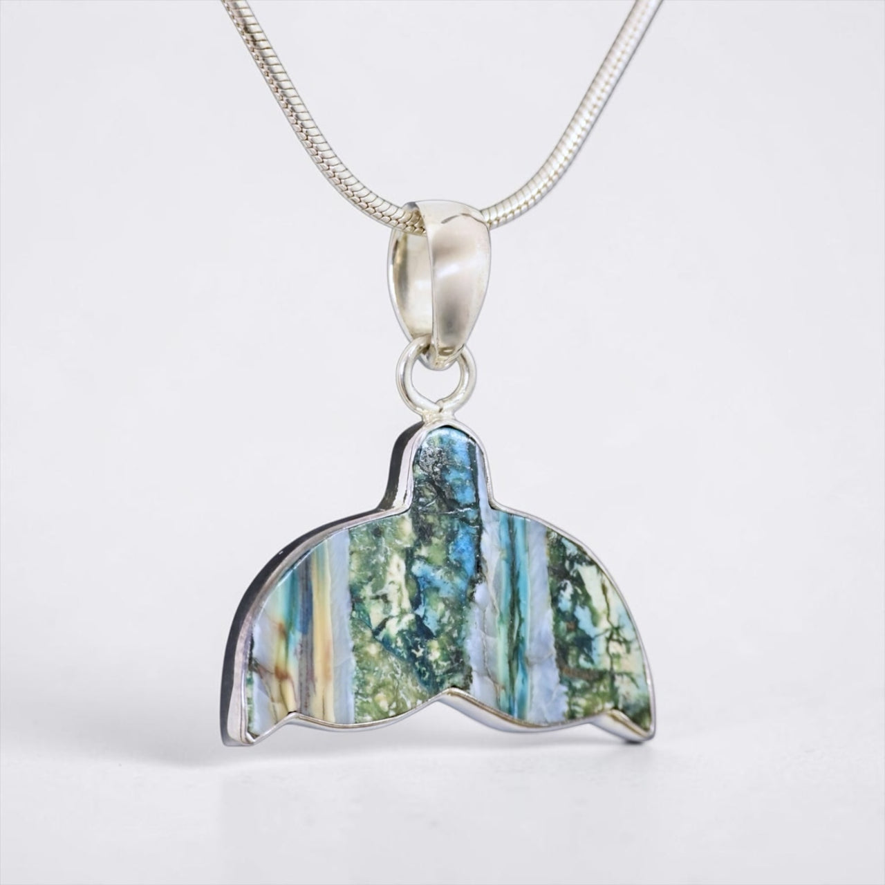 Mammoth Tooth Whale Tail Pendant