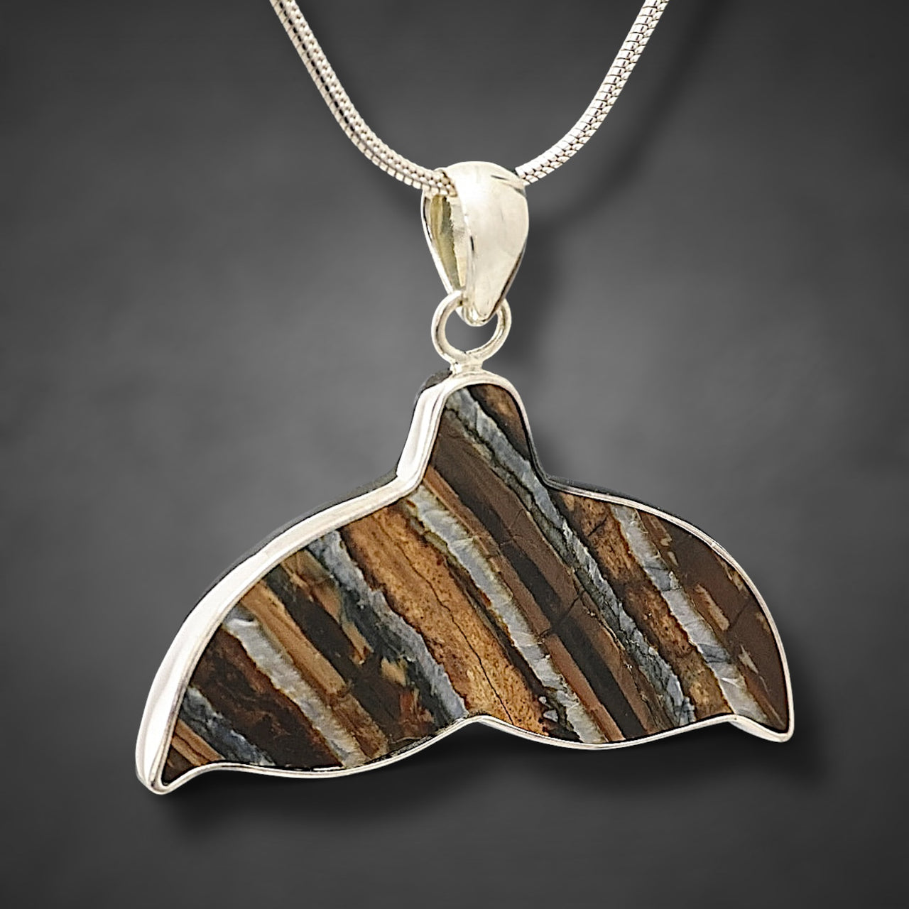 Mammoth Tooth Whale Tail Pendant