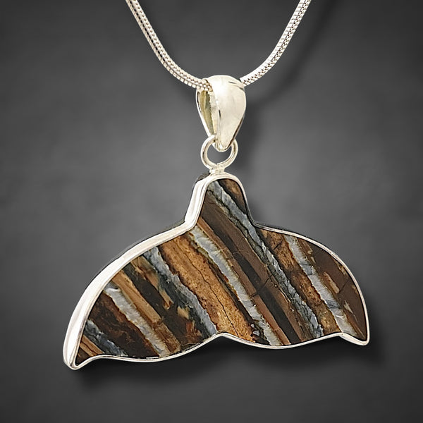 Mammoth Tooth Whale Tail Pendant