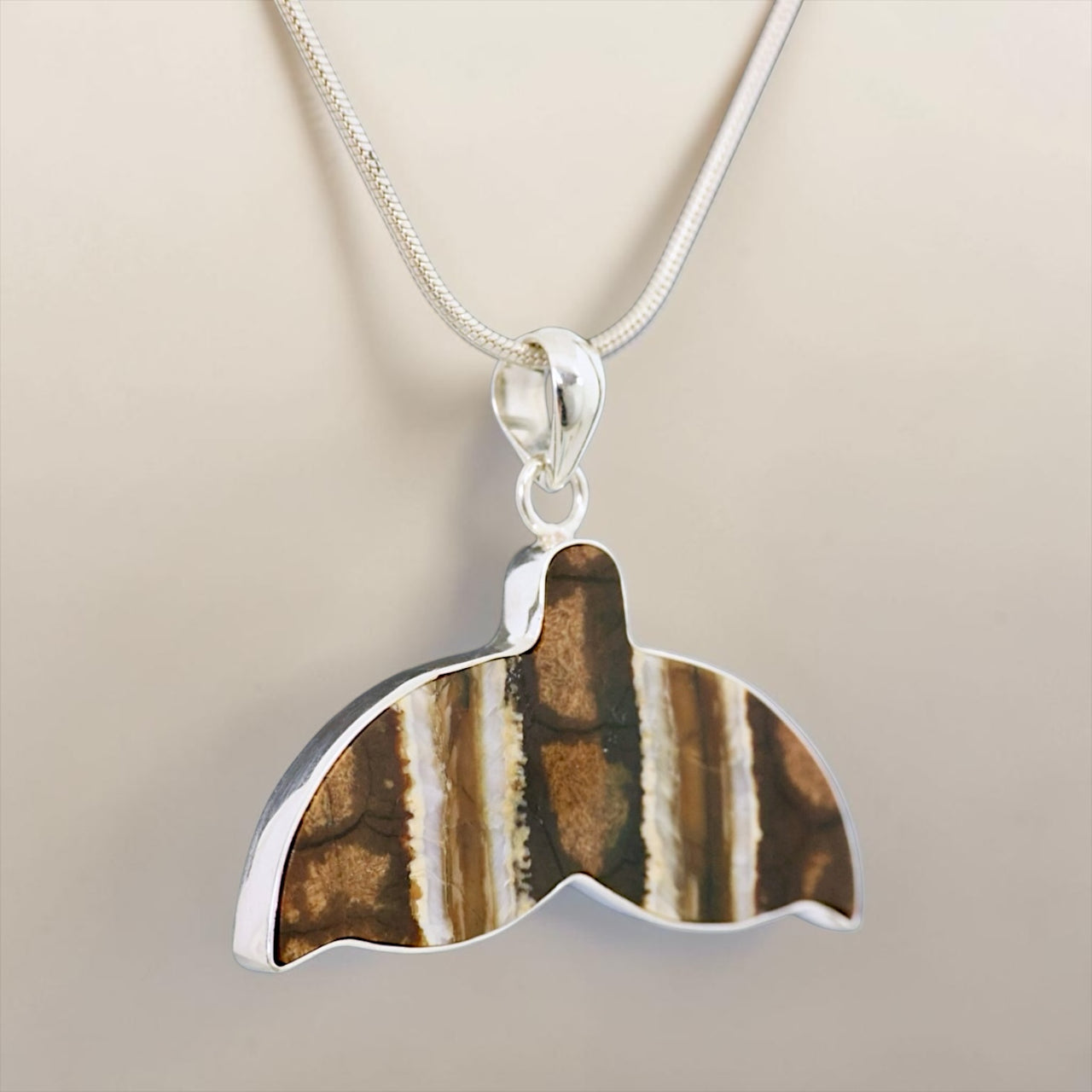 Mammoth Tooth Whale Tail Pendant