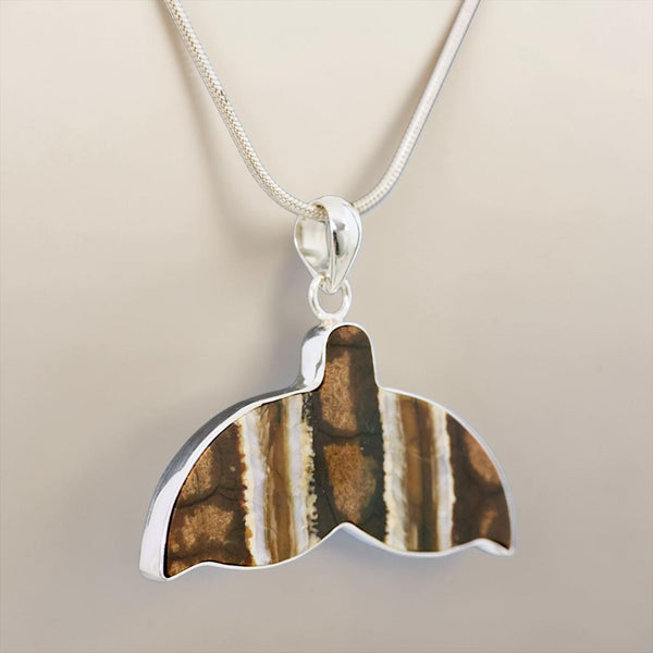 Mammoth Tooth Whale Tail Pendant
