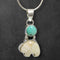 Ivory & Turquoise Bear Pendant
