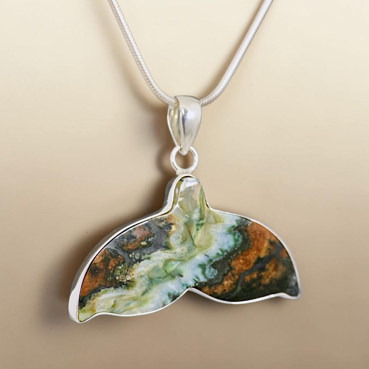 Mammoth Tooth Whale Tail Pendant