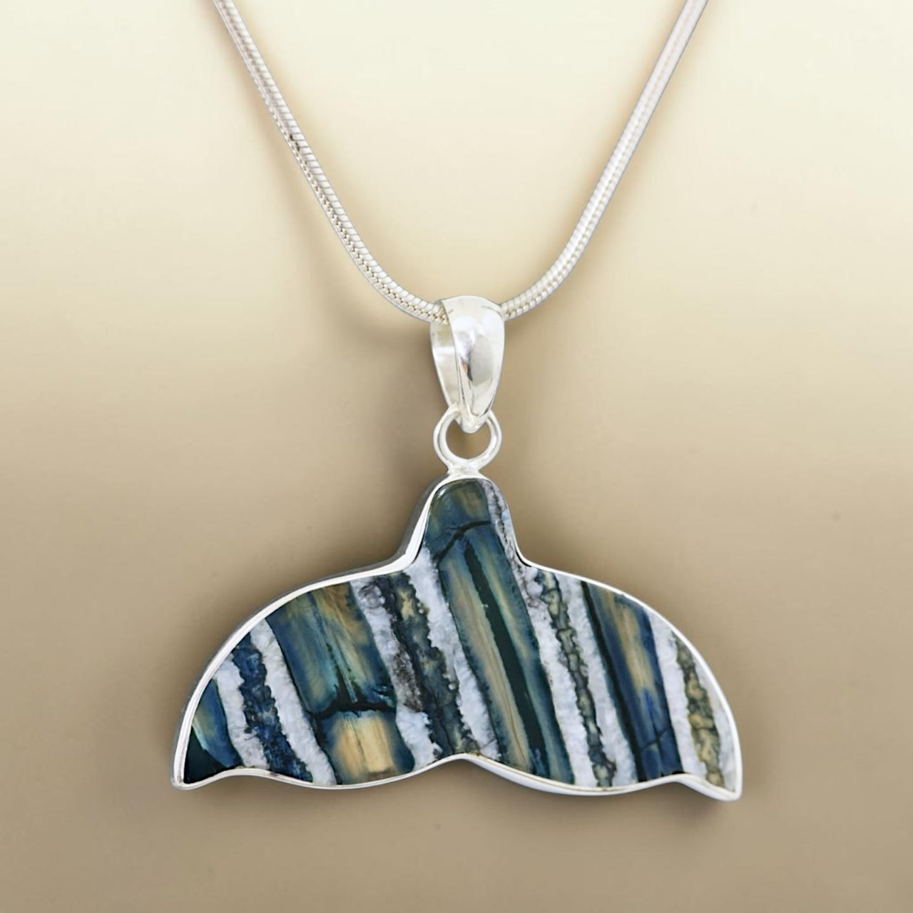 Mammoth Tooth Whale Tail Pendant