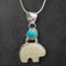 Ivory & Turquoise Bear Pendant