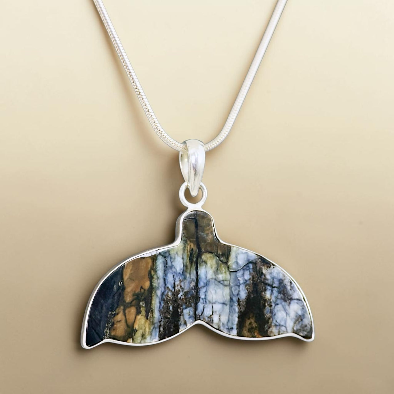 Mammoth Tooth Whale Tail Pendant