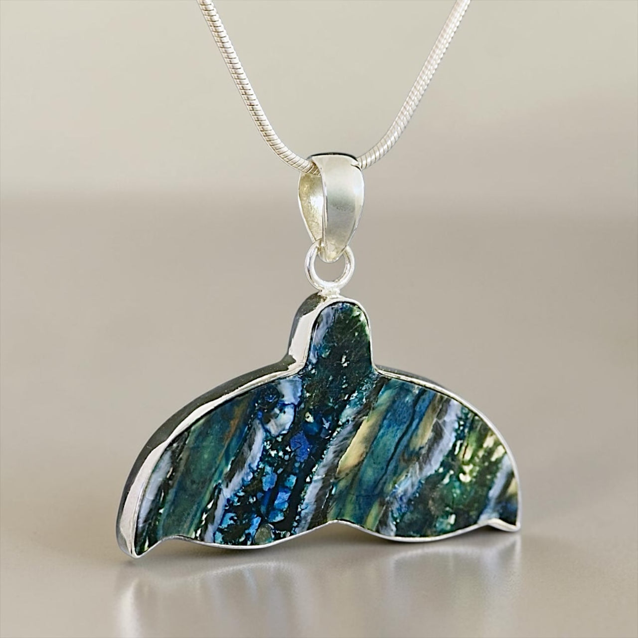 Mammoth Tooth Whale Tail Pendant