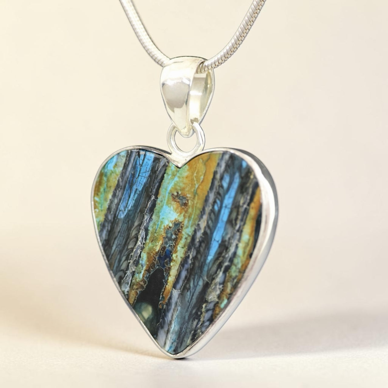 Mammoth Tooth Heart Pendant