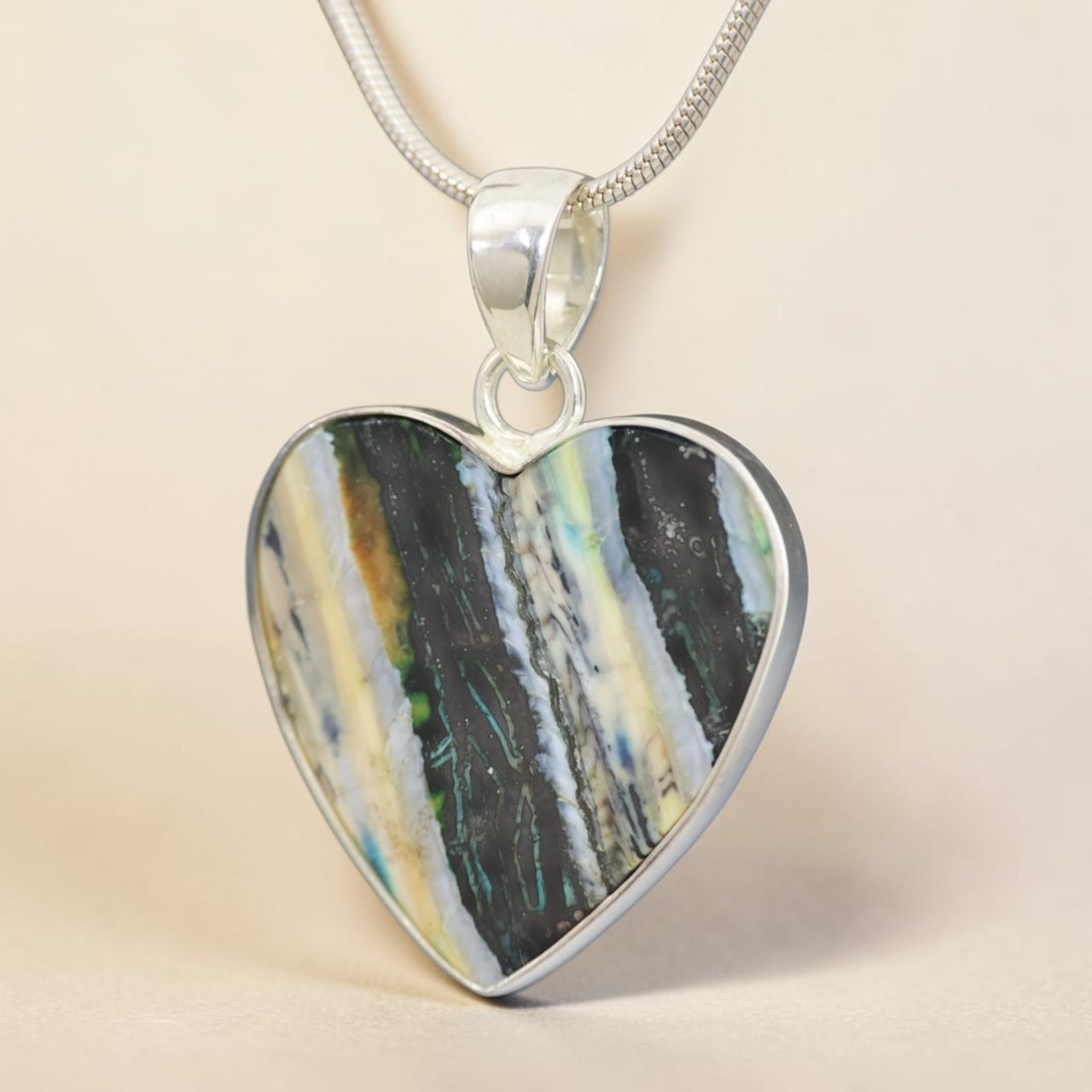 Mammoth Tooth Heart Pendant