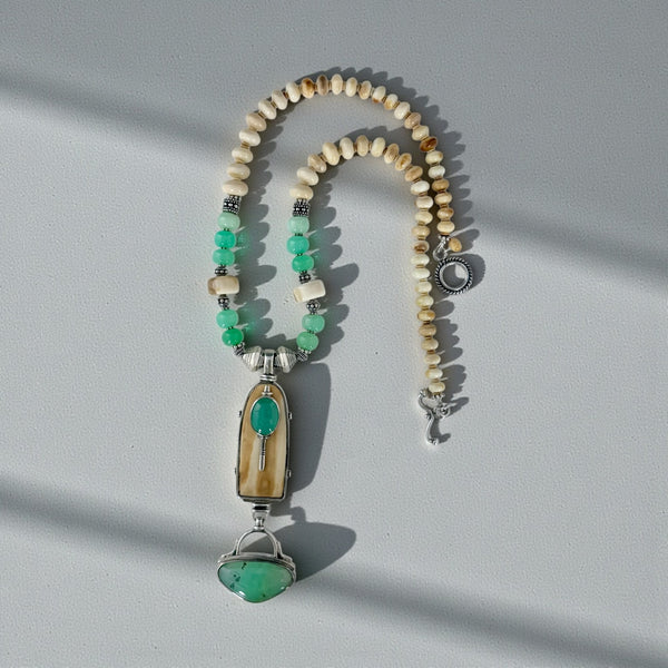 Ivory & Chrysoprase Necklace