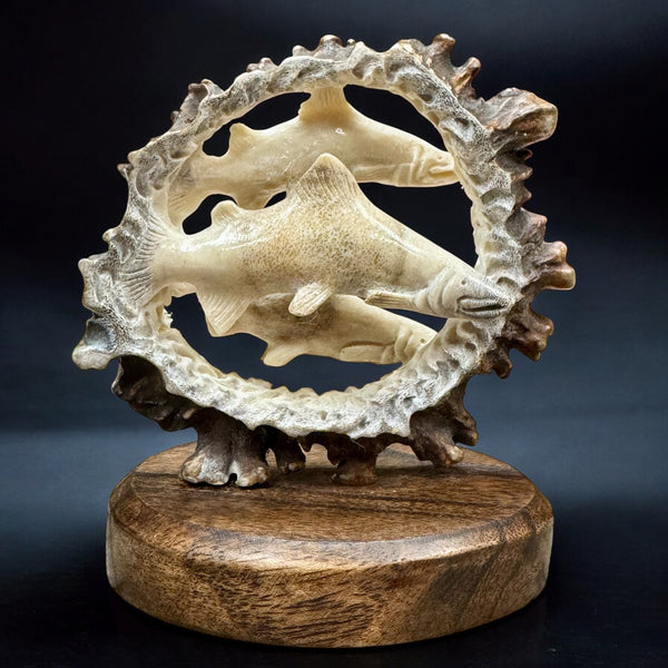 Salmon Antler Carving