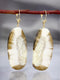 Ivory Slice Earrings w/Gold Lever Back