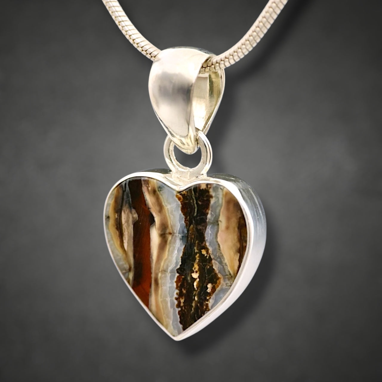 Mammoth Tooth Heart Pendant
