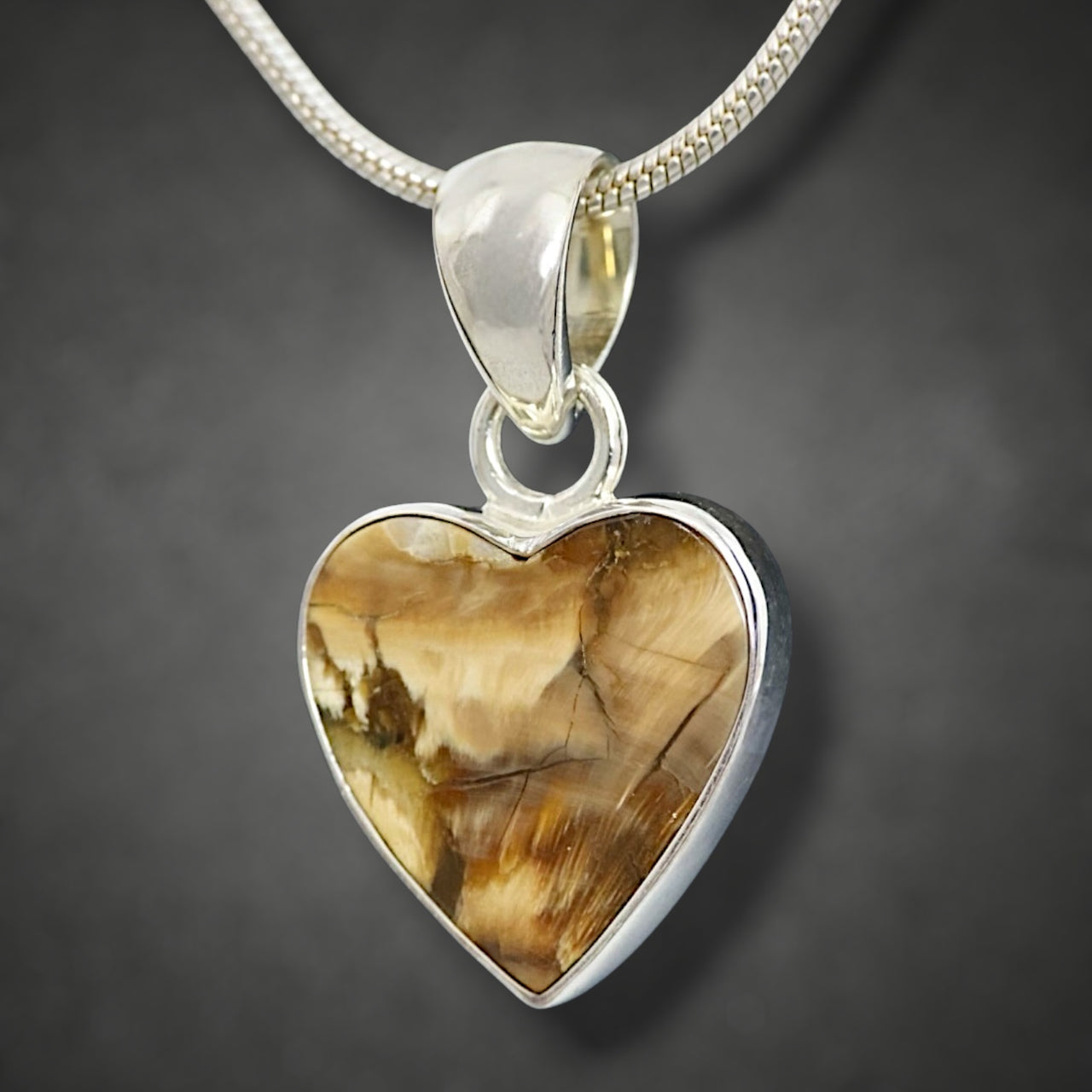 Mammoth Tooth Heart Pendant