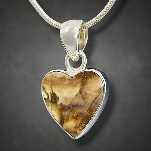 Mammoth Tooth Heart Pendant