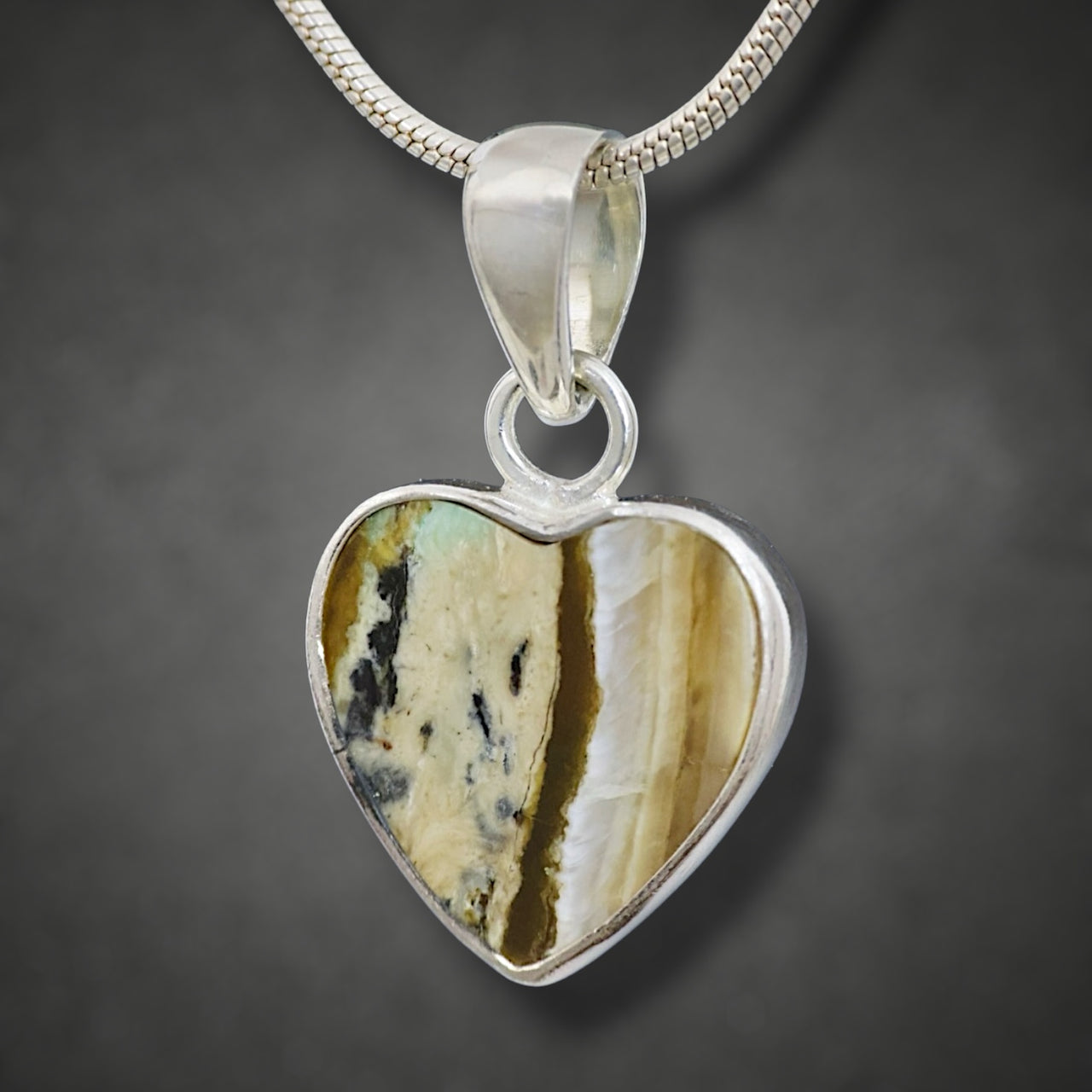 Mammoth Tooth Heart Pendant