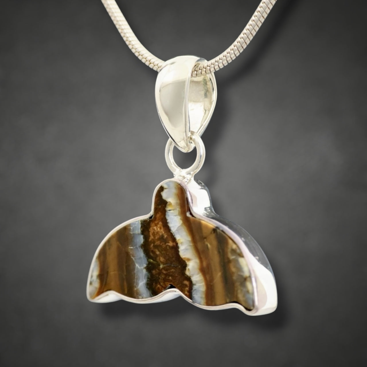 Mammoth Tooth Whale Tail Pendant