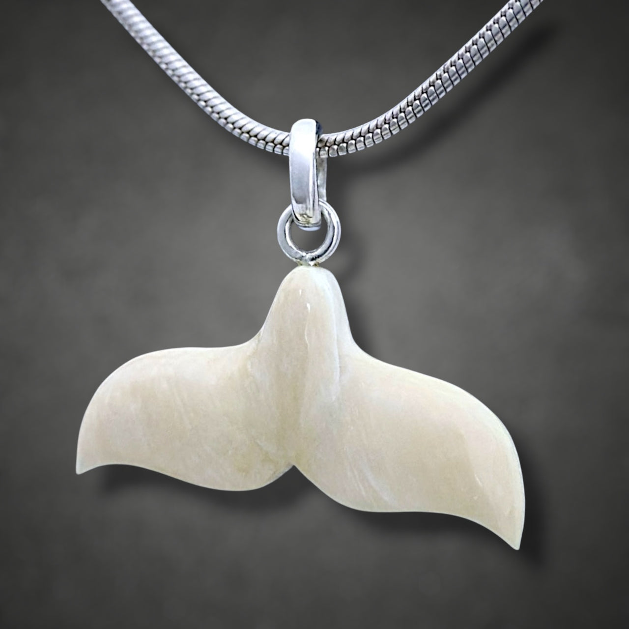 Ivory Whale Tail Pendant