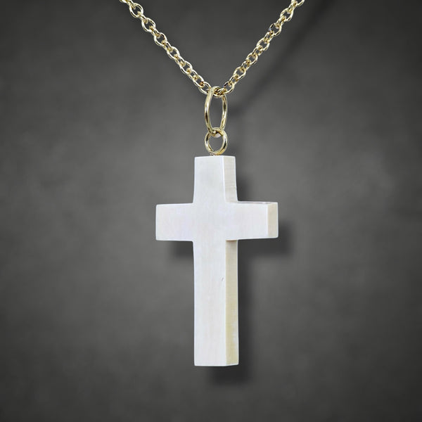 Ivory & Gold Cross Pendant