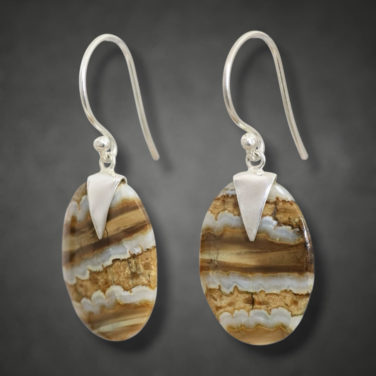 Mammoth Tooth Small Oval Earrings