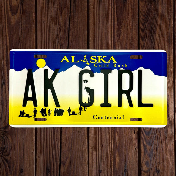 AK Girl License plate