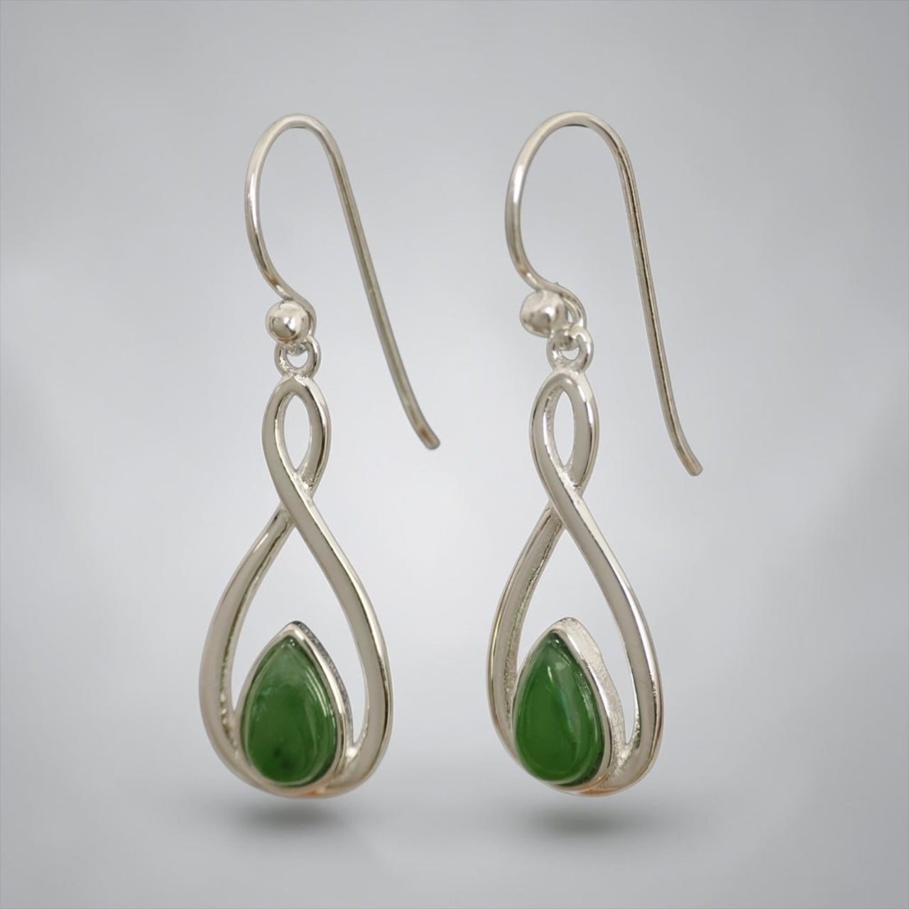 Jade Infinity Earrings