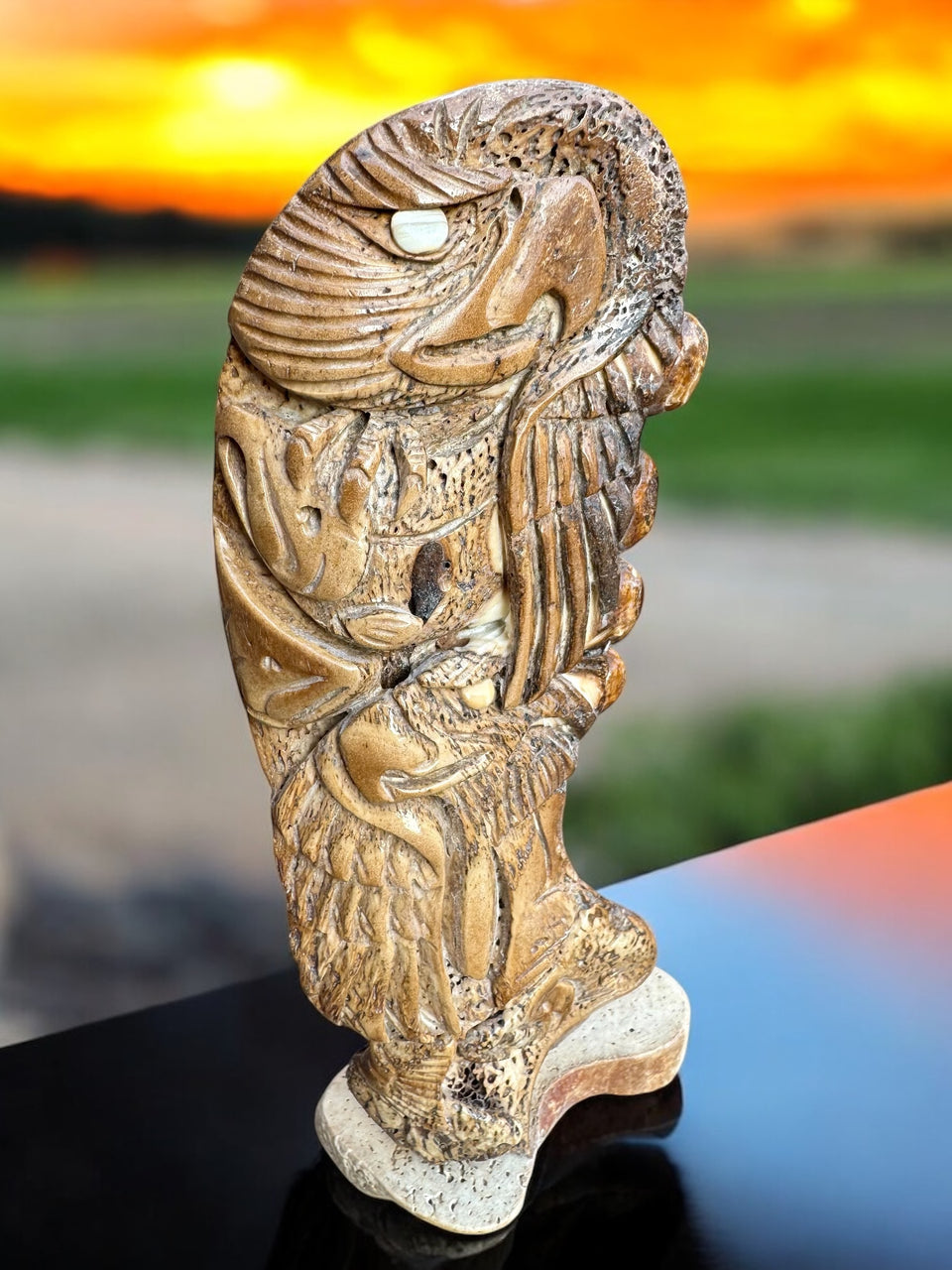 Eagle & Salmon Jawbone Carving