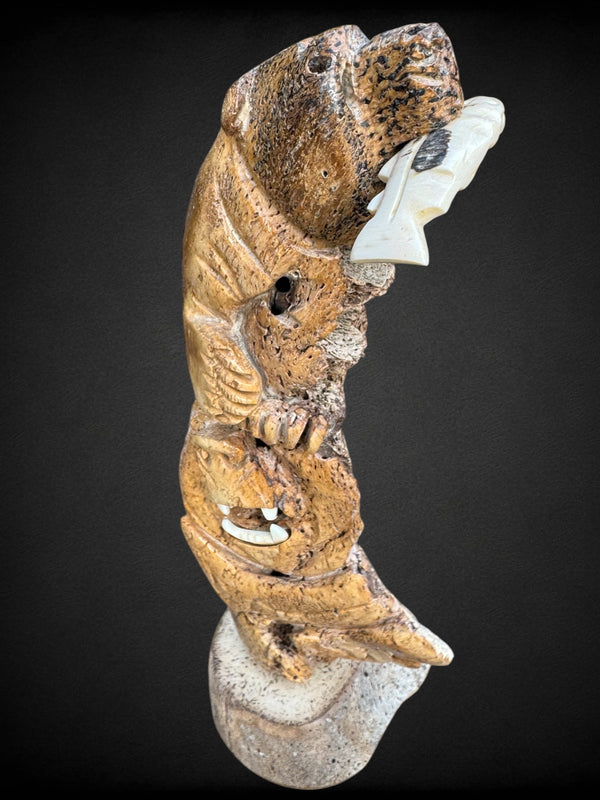 Bear & Salmon Jawbone Carving