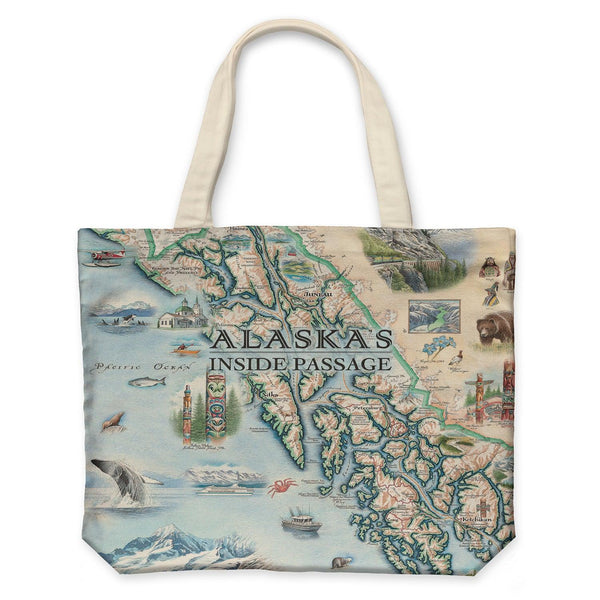 Inside Passage Map Canvas Tote Bag