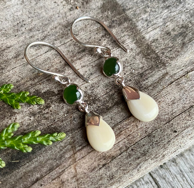 Ivory & Jade Earrings