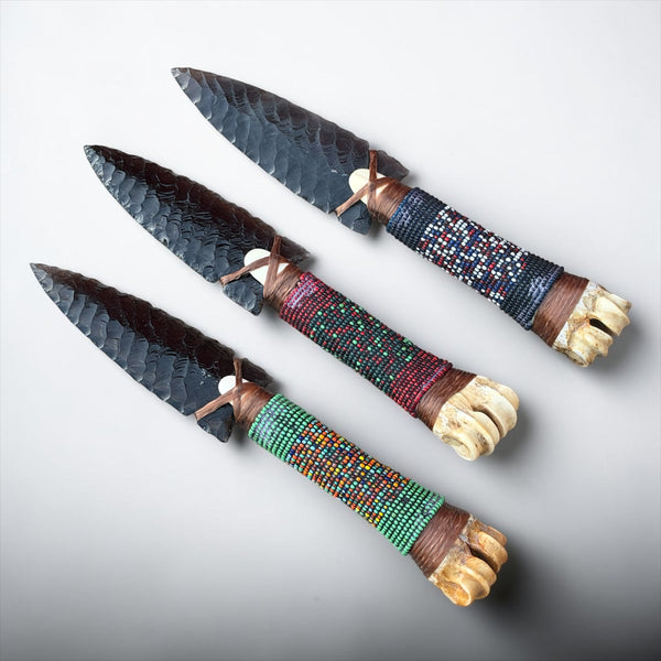 Beaded Obsidian & Bone