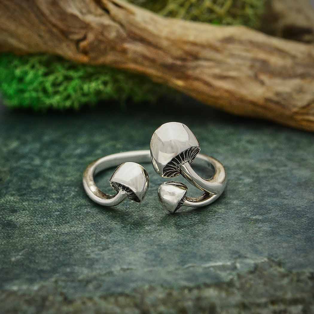 Three Mushroom Adjustable  Ring