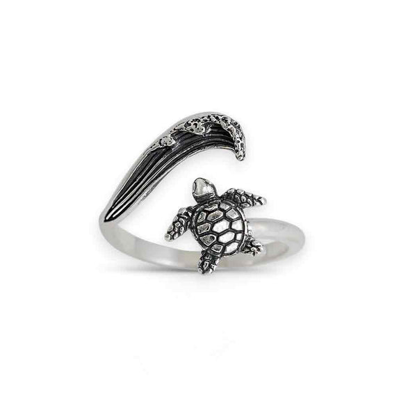 Turtle & Wave Adjustable Ring