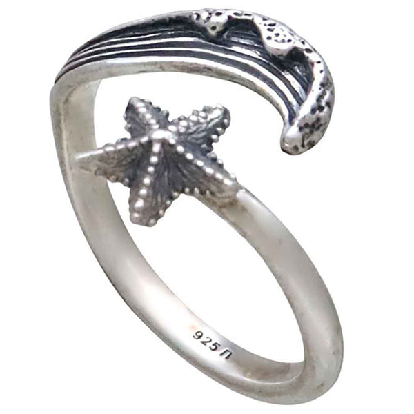 Starfish & Wave Adjustable Ring