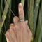 Bronze Mushroom and Fern Bypass Ring