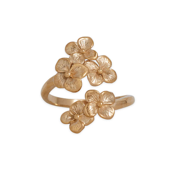 Bronze Hydrangea Bypass Ring