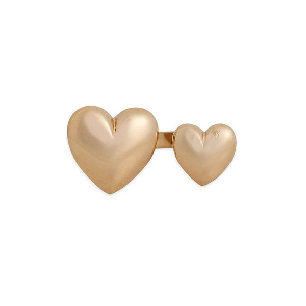 Bronze Large Hearts Adjustable Ring