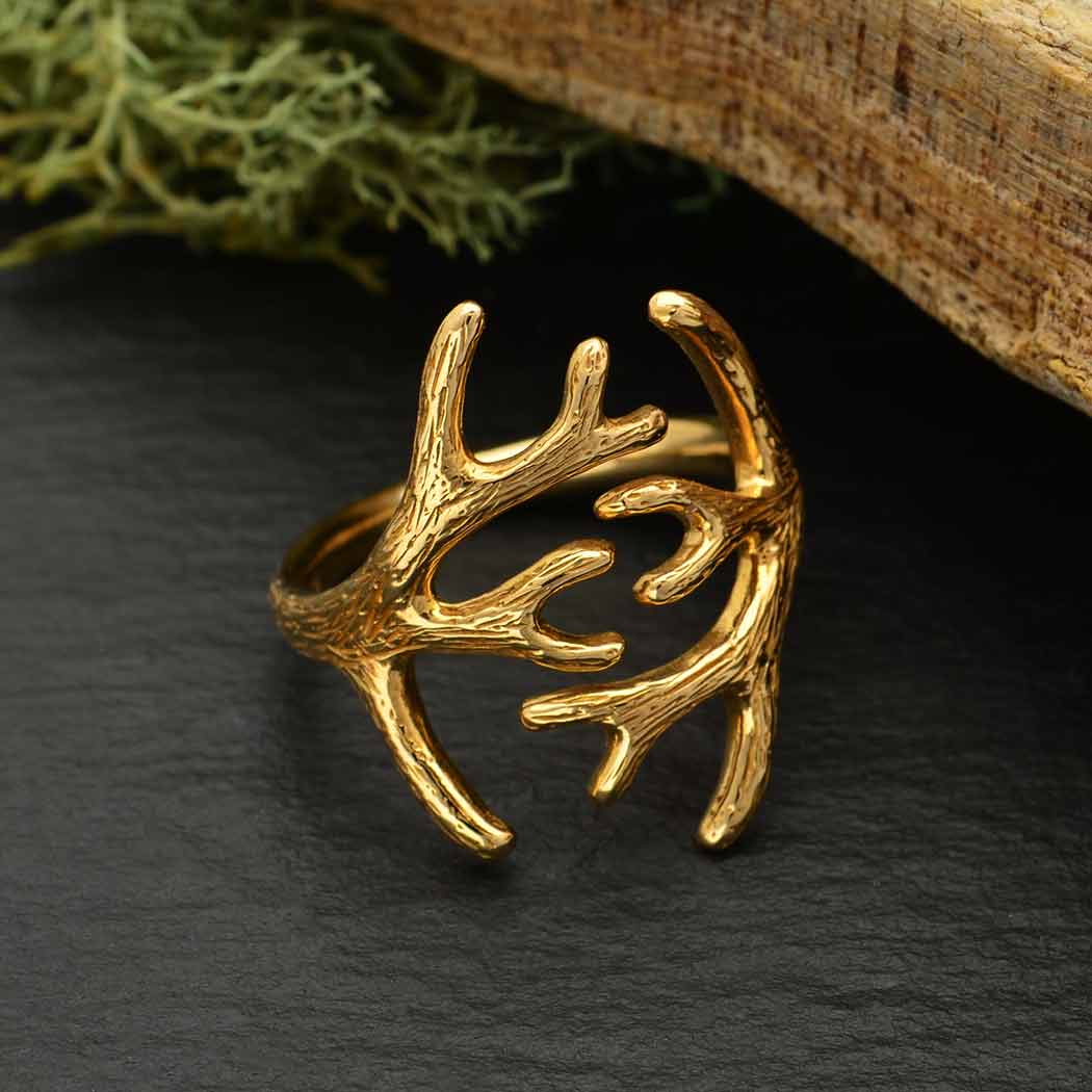 Bronze Adjustable Antler Ring