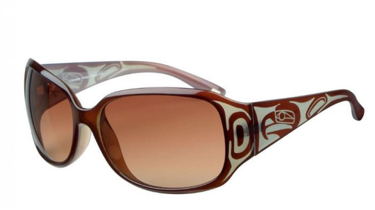 Yasmine Sun Glasses - Eagle Design (Crystal Brown/Blue)