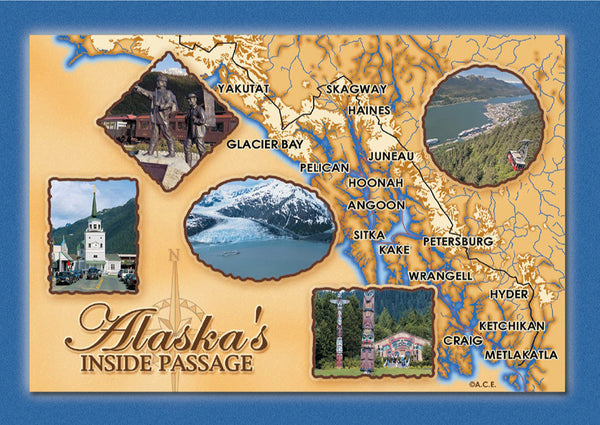Alaska Map Postcard