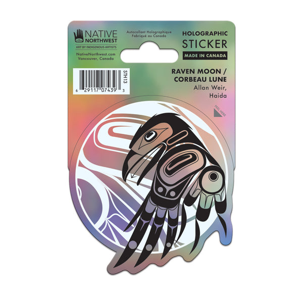 Holographic Raven Moon Sticker