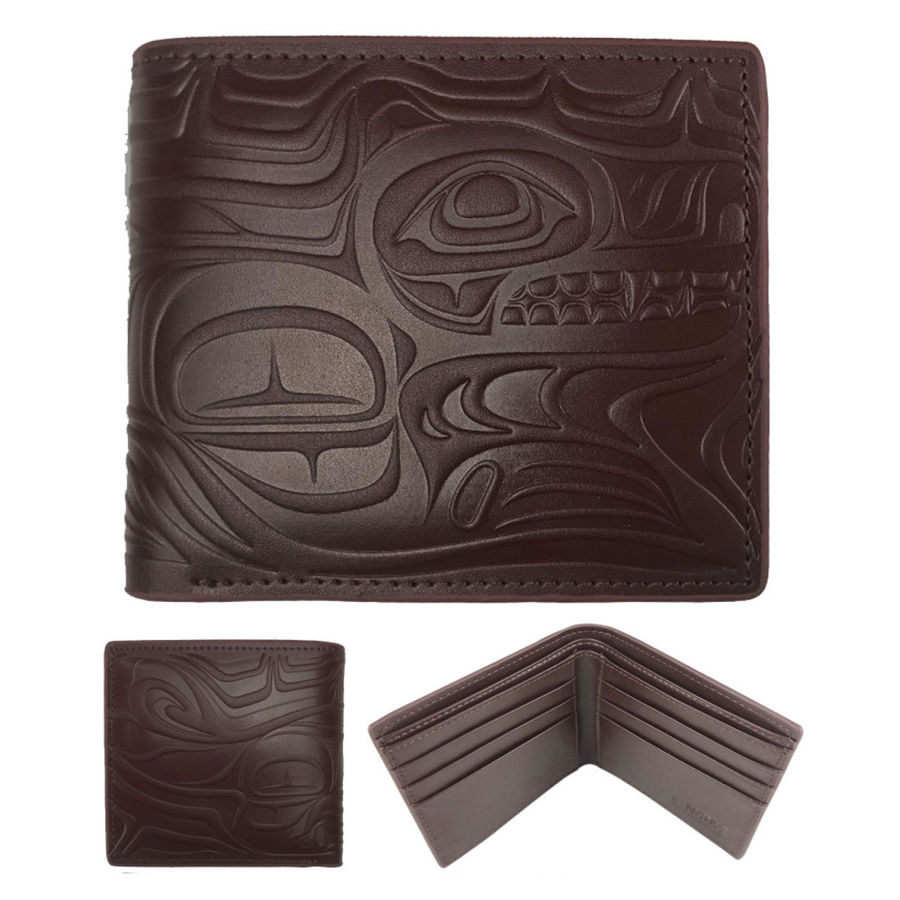 Leather Embossed Wallet - Wolf