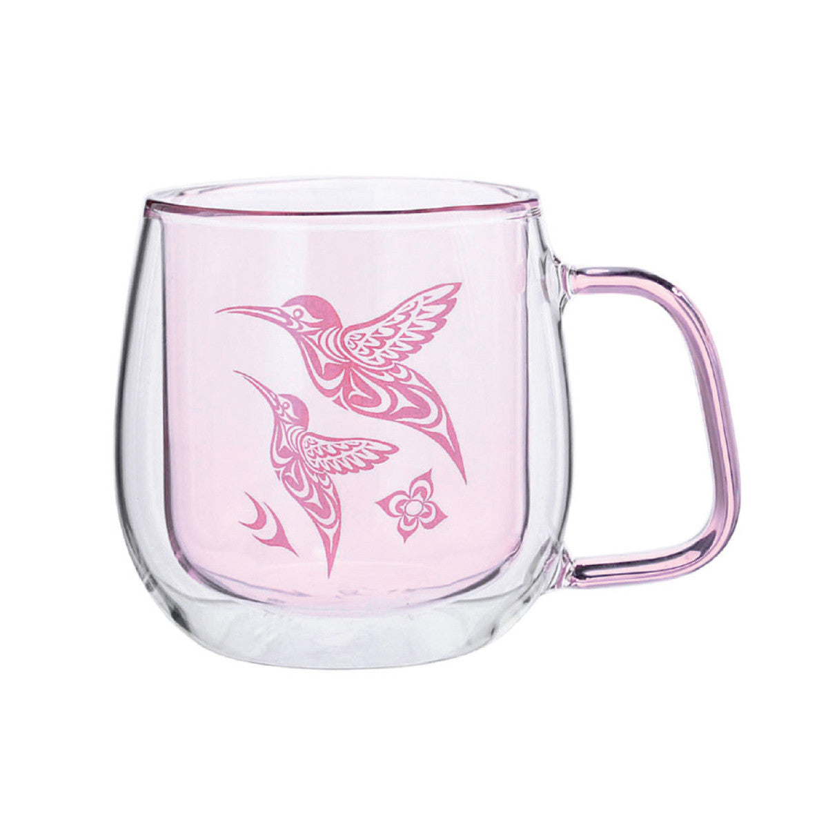 Double Walled Glass Mug - Hummingbird