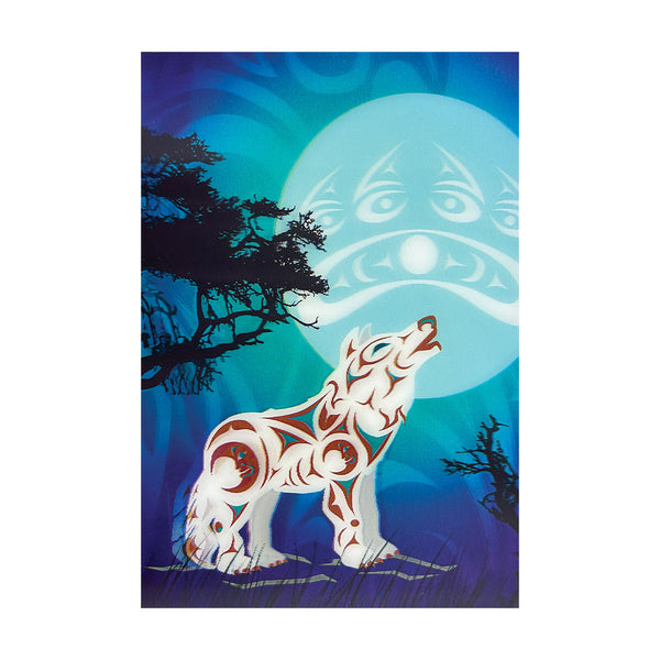 3D Card - Howling Wolf