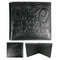 Leather Embossed Wallet - Raven