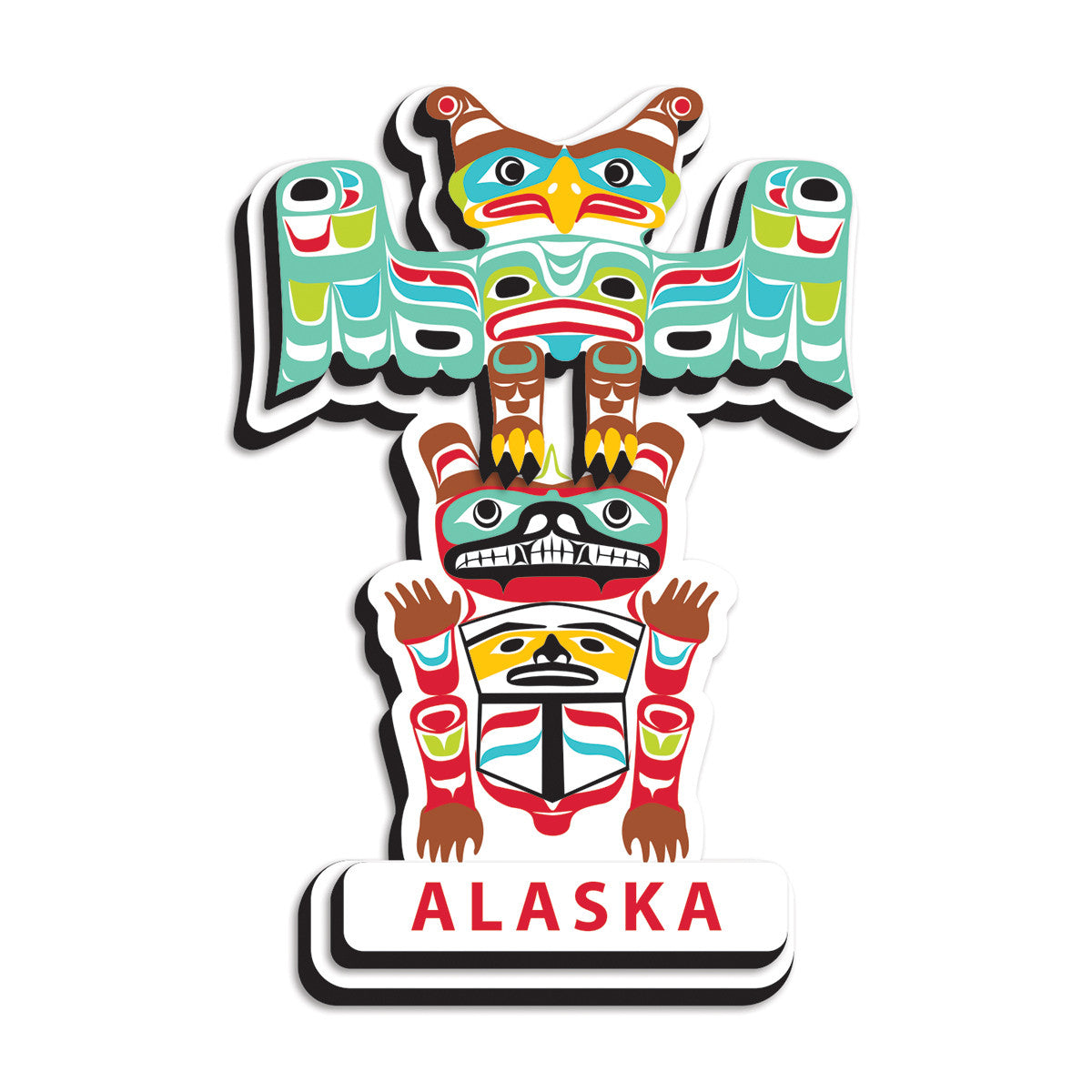 Alaska Totem 3D Magnet