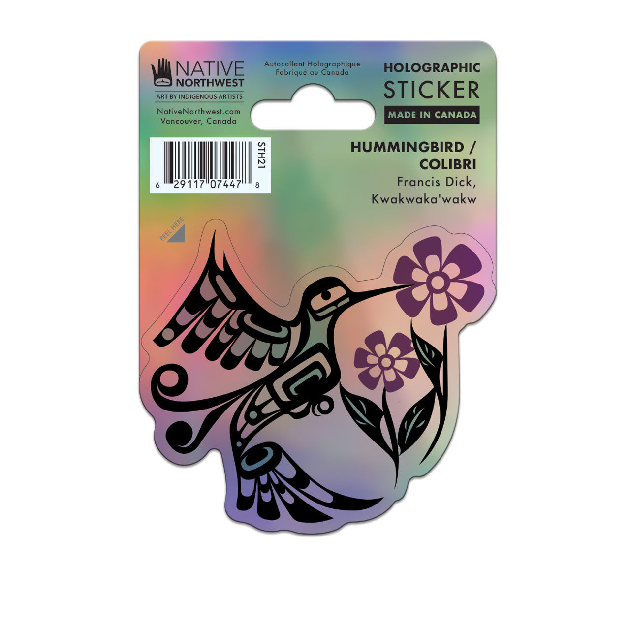 Holographic Hummingbird Sticker
