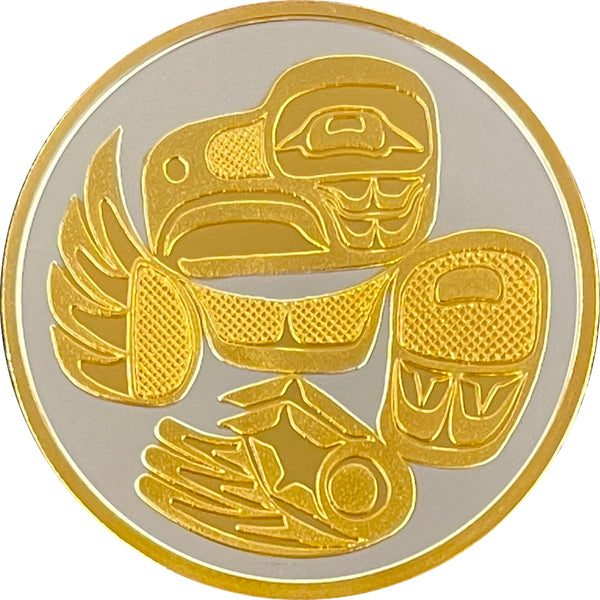 Totemic Eagle W/ 24K Gold Relief