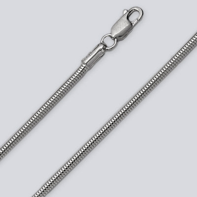 2.4mm Snake Silver Chain